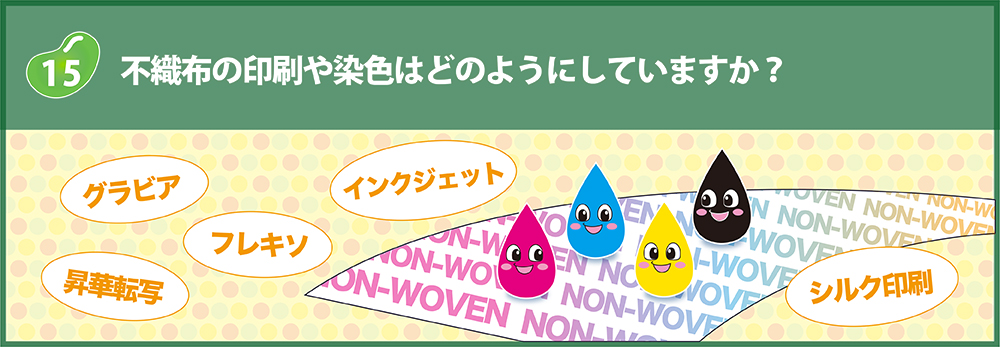 不織布の印刷や染色はどのようにしていますか？
